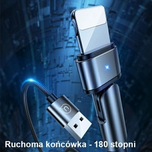 Hurtownia GSM - Kabel pleciony USAMS obrotowy U60 2A Lightning zielony/green 1m SJ476USB02 - USA258GRN - {ean13} - Hurt