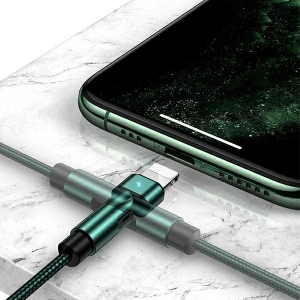 Hurtownia GSM - Kabel pleciony USAMS obrotowy U60 2A Lightning zielony/green 1m SJ476USB02 - USA258GRN - {ean13} - Hurt