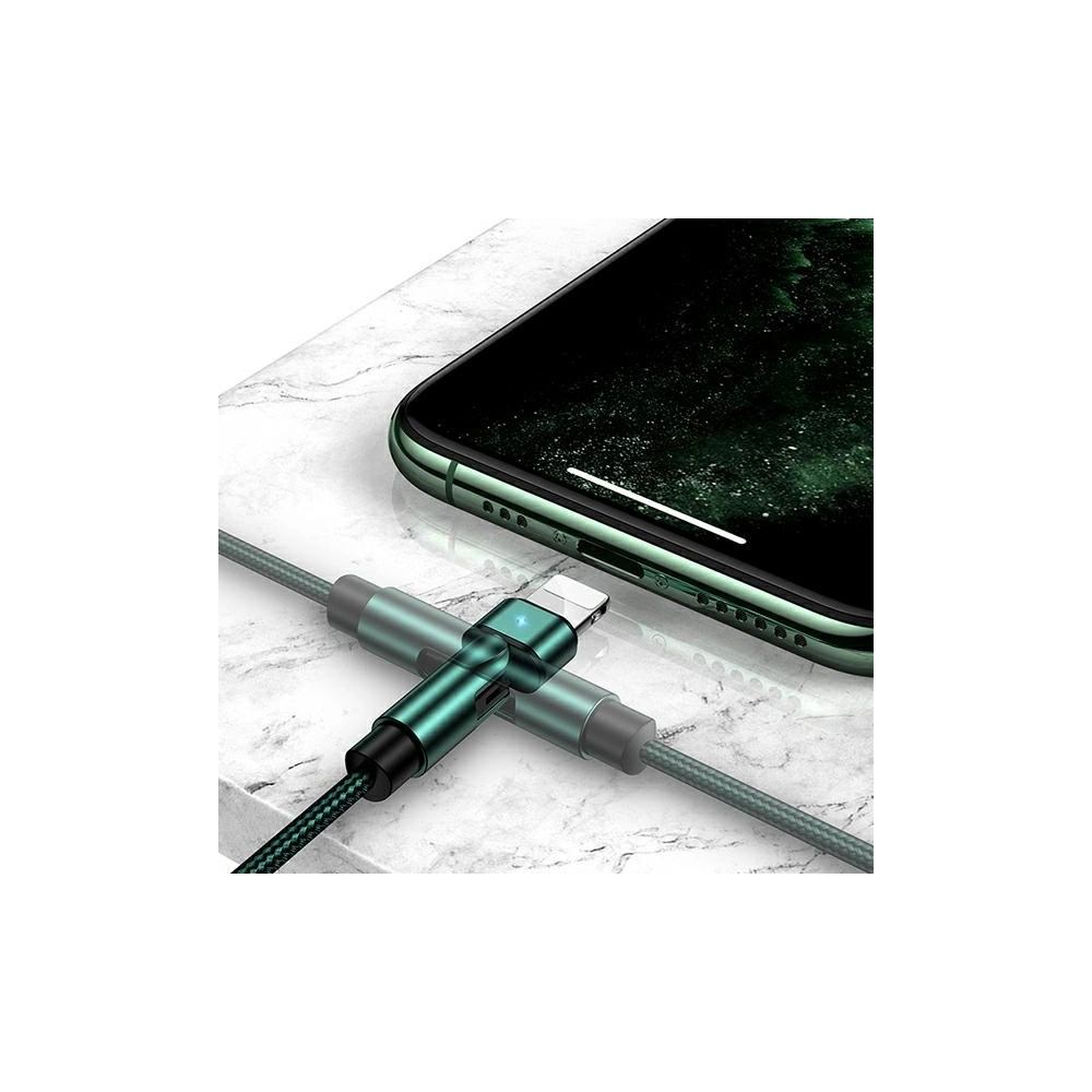 Wholesale USAMS Nylon Cable Rotatable U60 2A Lightning green 1m SJ476USB02 (US-SJ476) - USA258GRN - {ean13} - Hurt