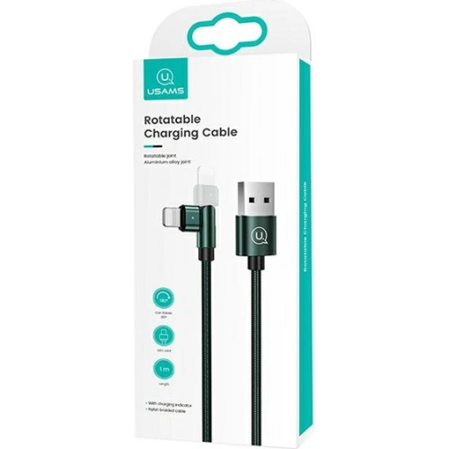 Kabel pleciony USAMS obrotowy U60 2A Lightning zielony/green 1m SJ476USB02