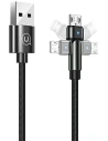 Kabel pletený USAMS otočný U60 2A microUSB černý/black 1m SJ478USB01