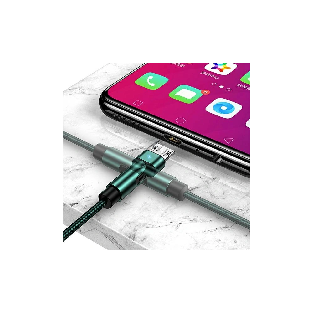 Hurtownia GSM - Kabel pletený USAMS otočný U60 2A microUSB černý/black 1m SJ478USB01 - USA259BLK - {ean13} - Hurt