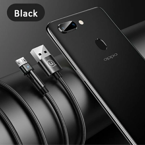 Kabel pleciony USAMS obrotowy U60 2A microUSB czarny/black 1m SJ478USB01