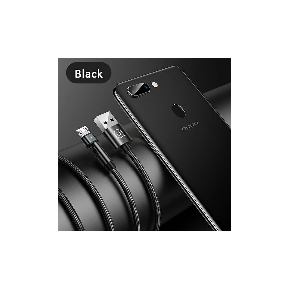 Hurtownia GSM - Kabel pletený USAMS otočný U60 2A microUSB černý/black 1m SJ478USB01 - USA259BLK - {ean13} - Hurt