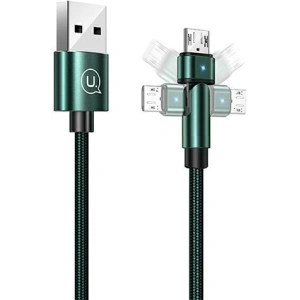 Wholesale USAMS Nylon Cable Rotatable U60 2A microUSB green 1m SJ478USB02 (US-SJ478) - USA260GRN - {ean13} - Hurt