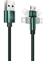 Kabel pletený USAMS otočný U60 2A microUSB zelený/green 1m SJ478USB02
