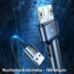 Wholesale USAMS Nylon Cable Rotatable U60 2A microUSB green 1m SJ478USB02 (US-SJ478) - USA260GRN - {ean13} - Hurt