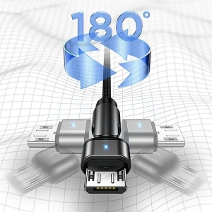 Wholesale USAMS Nylon Cable Rotatable U60 2A microUSB green 1m SJ478USB02 (US-SJ478) - USA260GRN - {ean13} - Hurt