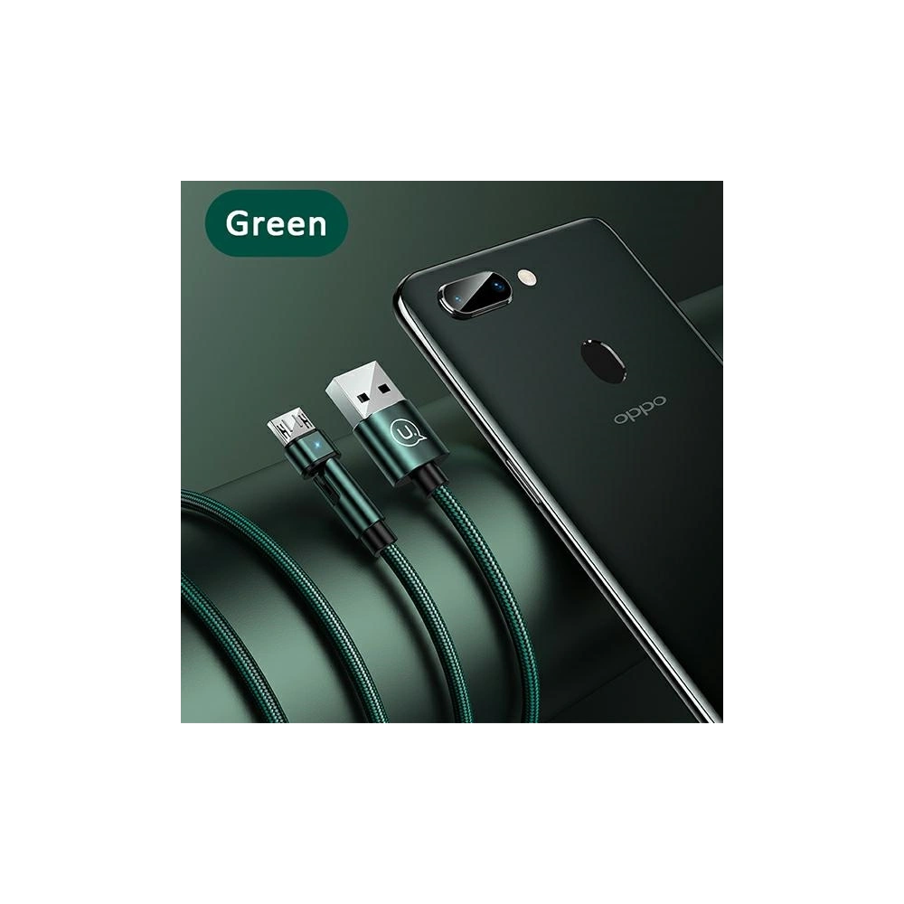 Hurtownia GSM - Kabel pletený USAMS otočný U60 2A microUSB zelený/green 1m SJ478USB02 - USA260GRN - {ean13} - Hurt