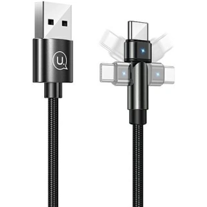 Hurtownia GSM - Kabel pleciony USAMS obrotowy U60 2A USB-C czarny/black 1m SJ477USB01 - USA261BLK - {ean13} - Hurt