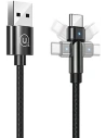 Kabel pletený USAMS otočný U60 2A USB-C černý 1m SJ477USB01
