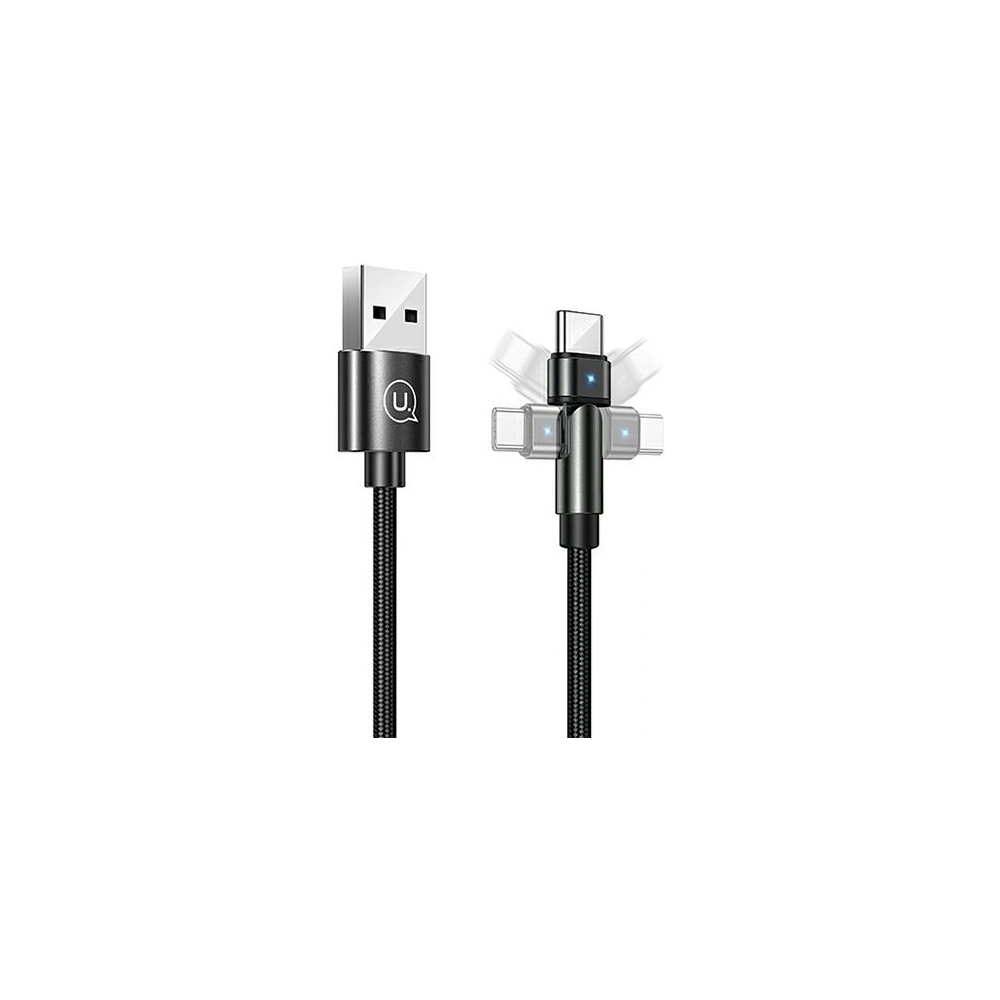 Hurtownia GSM - Kabel pletený USAMS otočný U60 2A USB-C černý 1m SJ477USB01 - USA261BLK - {ean13} - Hurt