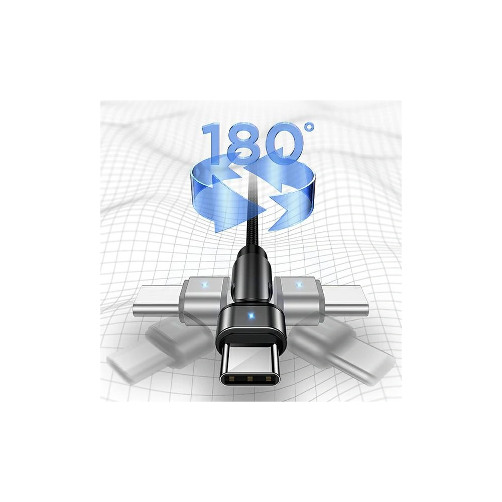 Hurtownia GSM - Kabel pletený USAMS otočný U60 2A USB-C černý 1m SJ477USB01 - USA261BLK - {ean13} - Hurt