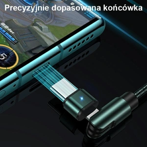 Hurtownia GSM - Kabel pleciony USAMS obrotowy U60 2A USB-C czarny/black 1m SJ477USB01 - USA261BLK - {ean13} - Hurt