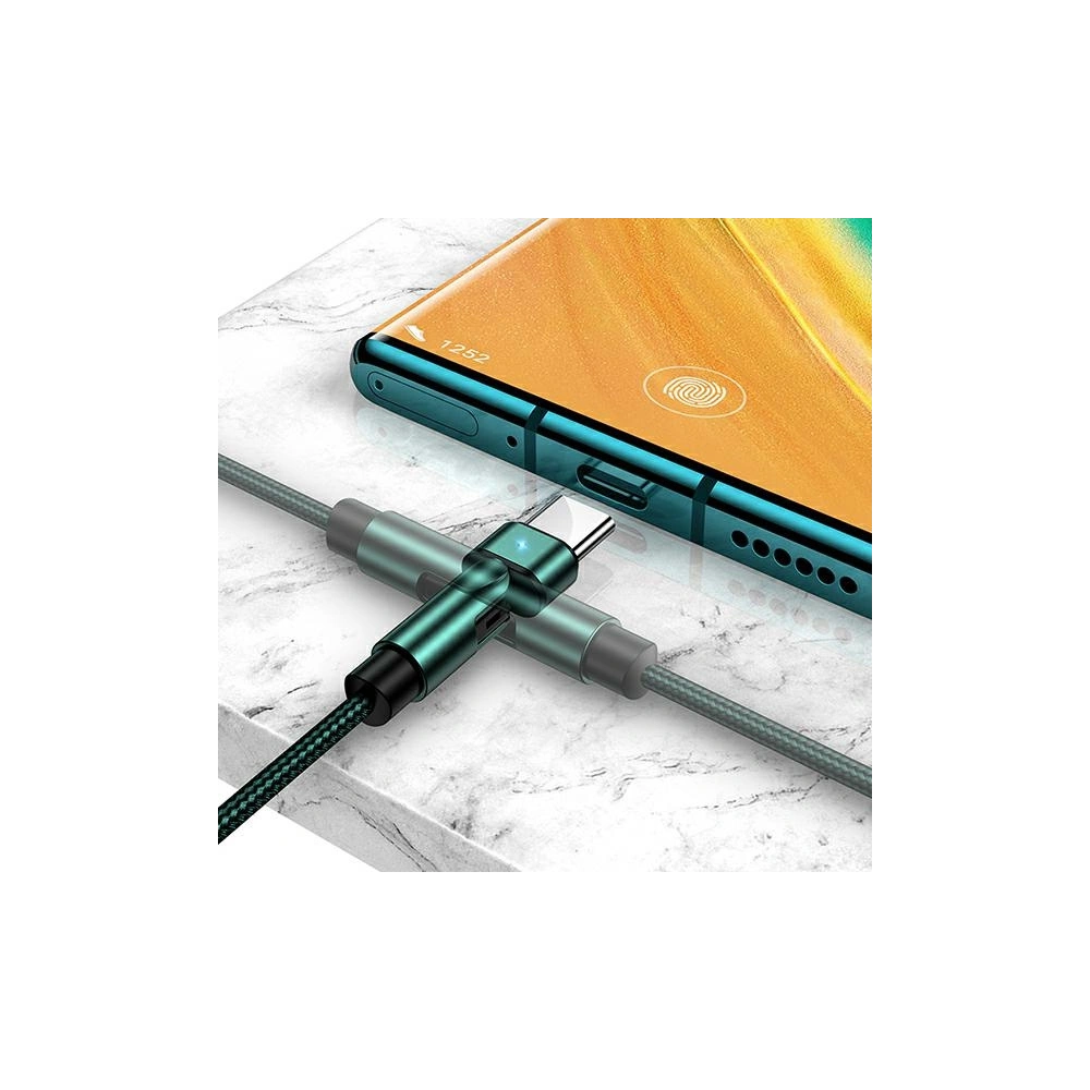 Hurtownia GSM - Kabel pletený USAMS otočný U60 2A USB-C černý 1m SJ477USB01 - USA261BLK - {ean13} - Hurt