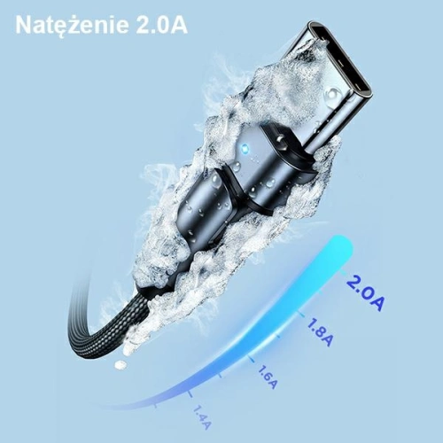 Kabel pleciony USAMS obrotowy U60 2A USB-C czarny/black 1m SJ477USB01