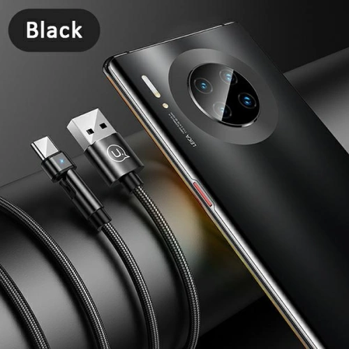 Kabel pleciony USAMS obrotowy U60 2A USB-C czarny/black 1m SJ477USB01