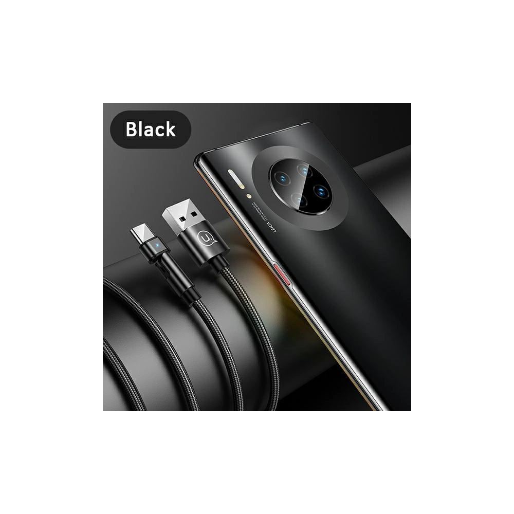 Hurtownia GSM - Kabel pletený USAMS otočný U60 2A USB-C černý 1m SJ477USB01 - USA261BLK - {ean13} - Hurt