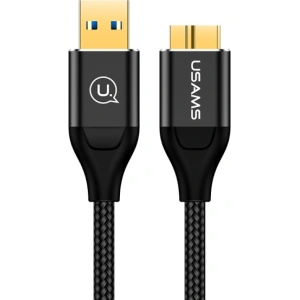 Hurtownia GSM - Kabel pleciony USAMS U19 USB 3.0 micro USB B do dysku zewnętrznego 1m czarny/black SJ272USB01 - USA264BLK - {ean13} - Hurt