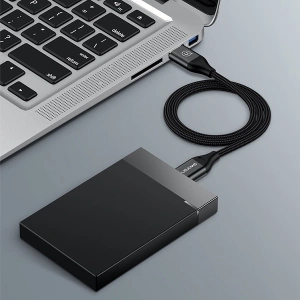 Hurtownia GSM - Kabel pleciony USAMS U19 USB 3.0 micro USB B do dysku zewnętrznego 1m czarny/black SJ272USB01 - USA264BLK - {ean13} - Hurt