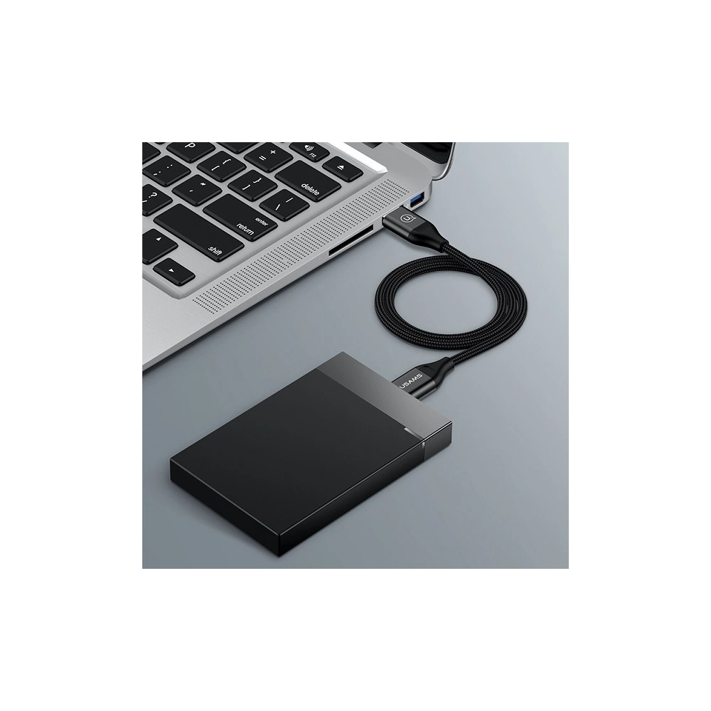 Hurtownia GSM - Kabel pletený USAMS U19 USB 3.0 micro USB B pro externí disk 1m černý/black SJ272USB01 - USA264BLK - {ean13} - Hurt