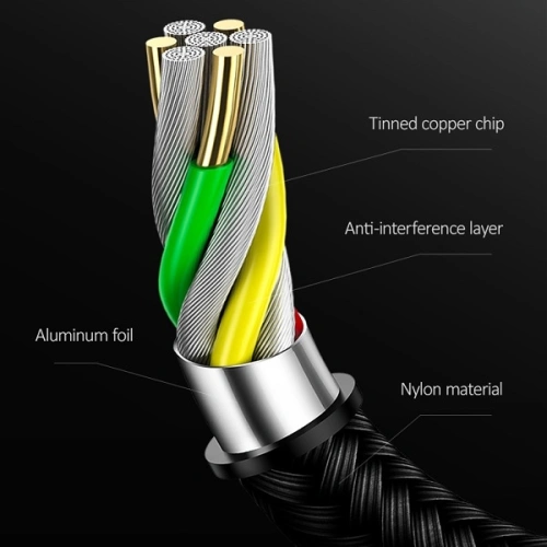 Kabel pleciony USAMS U19 USB 3.0 micro USB B do dysku zewnętrznego 1m czarny/black SJ272USB01