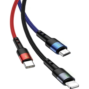 Hurtownia GSM - Kabel pleciony USAMS U26 3w1 0.35m 2A Fast Charge (lightning/microUSB/USB-C) SJ410USB01 - USA265 - {ean13} - Hurt