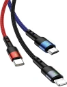 Hurtownia GSM - Kabel pleciony USAMS U26 3w1 0.35m 2A Fast Charge (lightning/microUSB/USB-C) SJ410USB01 - USA265 - {ean13} - Hurt