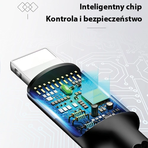 Kabel pleciony USAMS U26 3w1 0.35m 2A Fast Charge (lightning/microUSB/USB-C) SJ410USB01