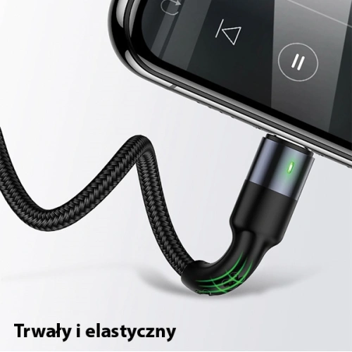 Kabel pleciony USAMS U26 3w1 0.35m 2A Fast Charge (lightning/microUSB/USB-C) SJ410USB01