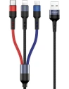 Kabel pleciony USAMS U26 3w1 1,5m 2A Fast Charge (lightning/microUSB/USB-C) SJ318USB01