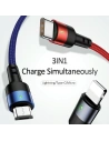 Hurtownia GSM - Kabel pleciony USAMS U26 3w1 1,5m 2A Fast Charge (lightning/microUSB/USB-C) SJ318USB01 - USA266 - {ean13} - Hurt