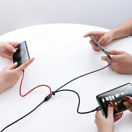 Kabel pleciony USAMS U26 3w1 1,5m 2A Fast Charge (lightning/microUSB/USB-C) SJ318USB01