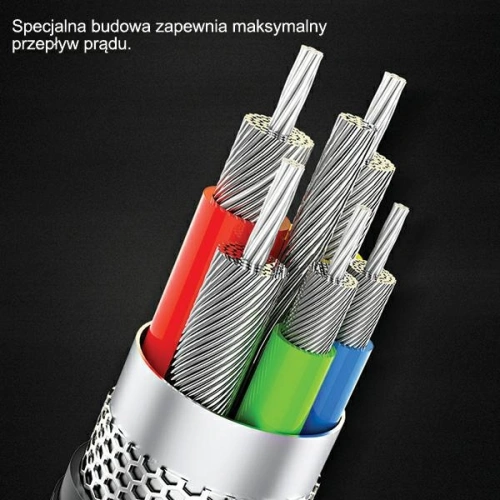 Kabel pleciony USAMS U26 3w1 1,5m 2A Fast Charge (lightning/microUSB/USB-C) SJ318USB01