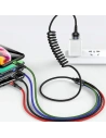 Wholesale USAMS Nylon Cable U26 4in1 1.5m 2A Fast Charge Springs (2xLightning/microUSB/USB-C) SJ349USB01 (US-SJ349) - USA269 - {ean13} - Hurt
