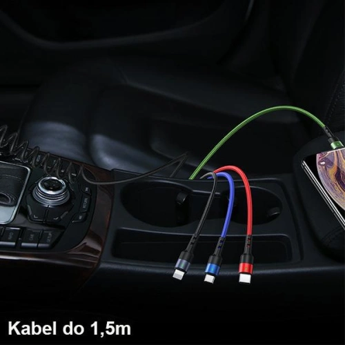 Kabel pleciony USAMS U26 4w1 1.5m 2A Fast Charge Springs (2xlightning/microUSB/USB-C) SJ349USB01