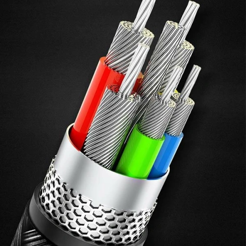 Kabel pleciony USAMS U26 4w1 1.5m 2A Fast Charge Springs (2xlightning/microUSB/USB-C) SJ349USB01