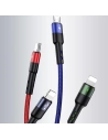 Wholesale USAMS Nylon Cable U26 4in1 1.5m 2A Fast Charge Springs (2xLightning/microUSB/USB-C) SJ349USB01 (US-SJ349) - USA269 - {ean13} - Hurt