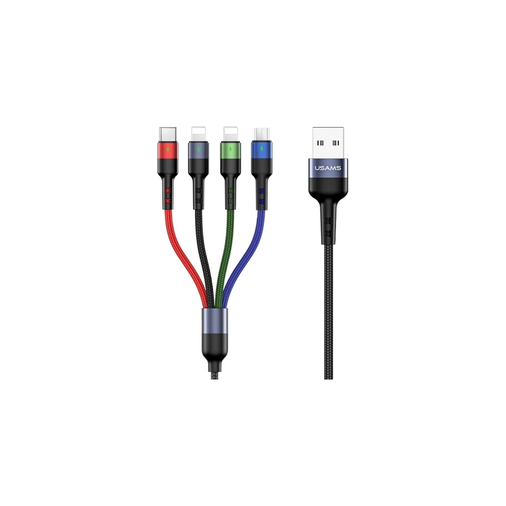 Hurtownia GSM - Kabel pleciony USAMS U26 4w1 3m 2A Fast Charge (2xlightning/microUSB/USB-C) SJ413USB01 - USA270 - {ean13} - Hurt