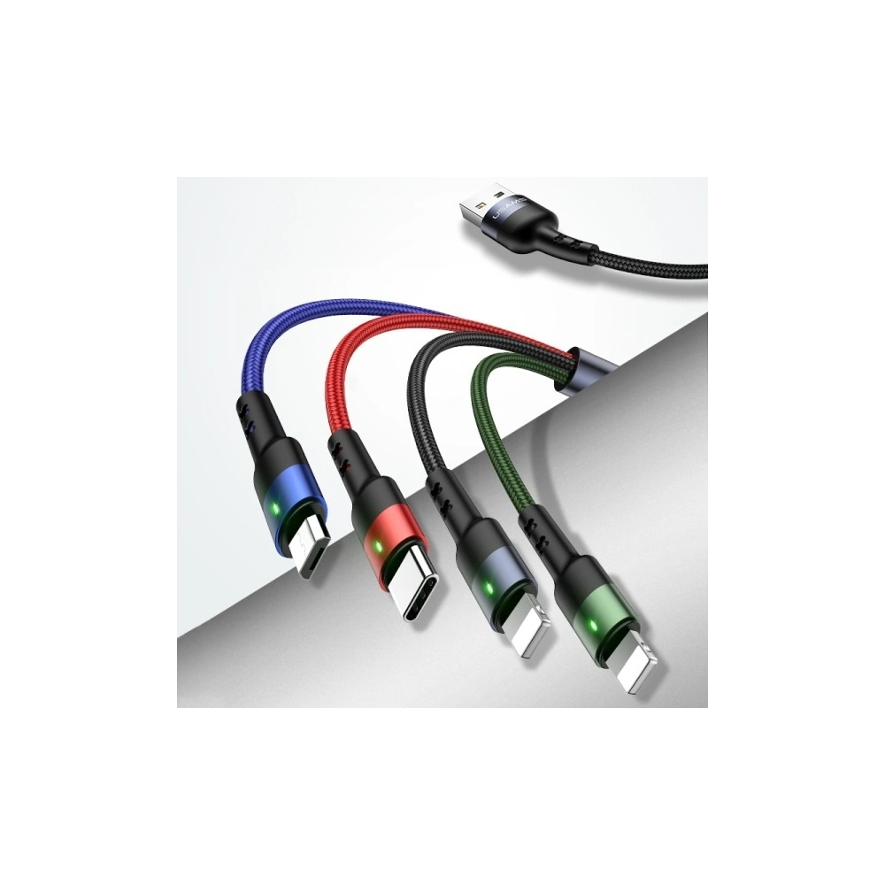 Hurtownia GSM - Kabel pleciony USAMS U26 4w1 3m 2A Fast Charge (2xlightning/microUSB/USB-C) SJ413USB01 - USA270 - {ean13} - Hurt