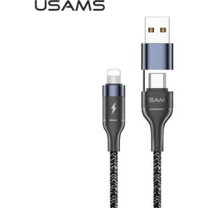 Wholesale USAMS Nylon Cable U31 USB-C - USB-C/Lightning 60W PD Fast Charge black SJ403USB01 (US-SJ403) - USA281BLK - {ean13} - Hurt