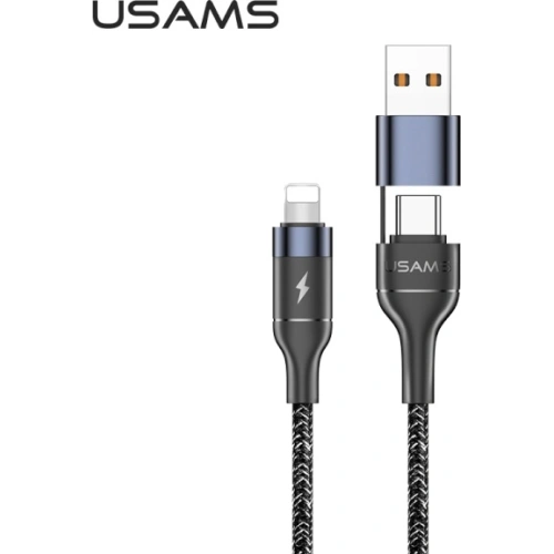 Kabel pleciony USAMS U31 USB-C na USB-C /lightning 60W PD Fast Charge czarny/black SJ403USB01