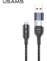 Wholesale USAMS Nylon Cable U31 USB-C - USB-C/Lightning 60W PD Fast Charge black SJ403USB01 (US-SJ403) - USA281BLK - {ean13} - Hurt