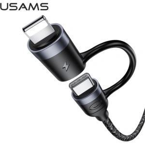 Wholesale USAMS Nylon Cable U31 USB-C - USB-C/Lightning 60W PD Fast Charge black SJ403USB01 (US-SJ403) - USA281BLK - {ean13} - Hurt