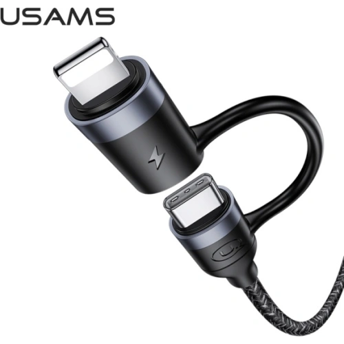 Kabel pleciony USAMS U31 USB-C na USB-C /lightning 60W PD Fast Charge czarny/black SJ403USB01