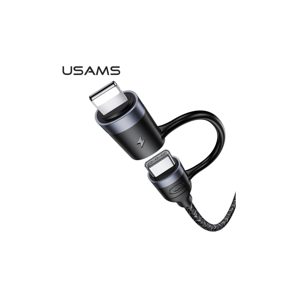 Hurtownia GSM - Kabel pletený USAMS U31 USB-C na USB-C / lightning 60W PD Fast Charge černý/black SJ403USB01 - USA281BLK - {ean13} - Hurt