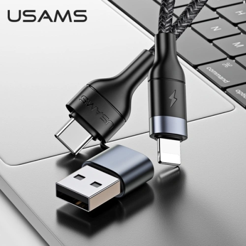 Kabel pleciony USAMS U31 USB-C na USB-C /lightning 60W PD Fast Charge czarny/black SJ403USB01
