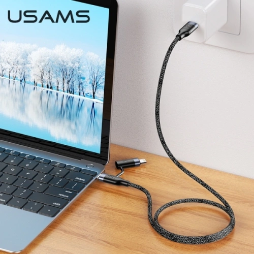 Kabel pleciony USAMS U31 USB-C na USB-C /lightning 60W PD Fast Charge czarny/black SJ403USB01
