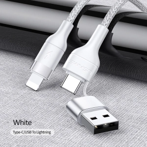 Hurtownia GSM - Kabel pleciony USAMS U31 USB-C/USB na lightning 30W PD Fast Charge biały/white SJ404USB02 - USA283WHT - {ean13} - Hurt