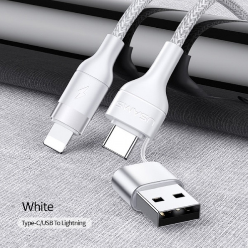 Hurtownia Usams - 6958444984612 - USA283WHT - Kabel pleciony USAMS U31 USB-C/USB na lightning 30W PD Fast Charge biały/white SJ404USB02 - B2B homescreen